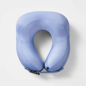 Open Story Contoured Memory Foam Neck Travel Pillow Blue New